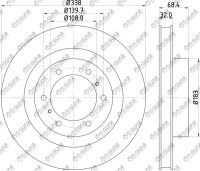 Диск тормозной левый TG-BDP0016/43512-60190 *Ti•GUAR (перфорированный)